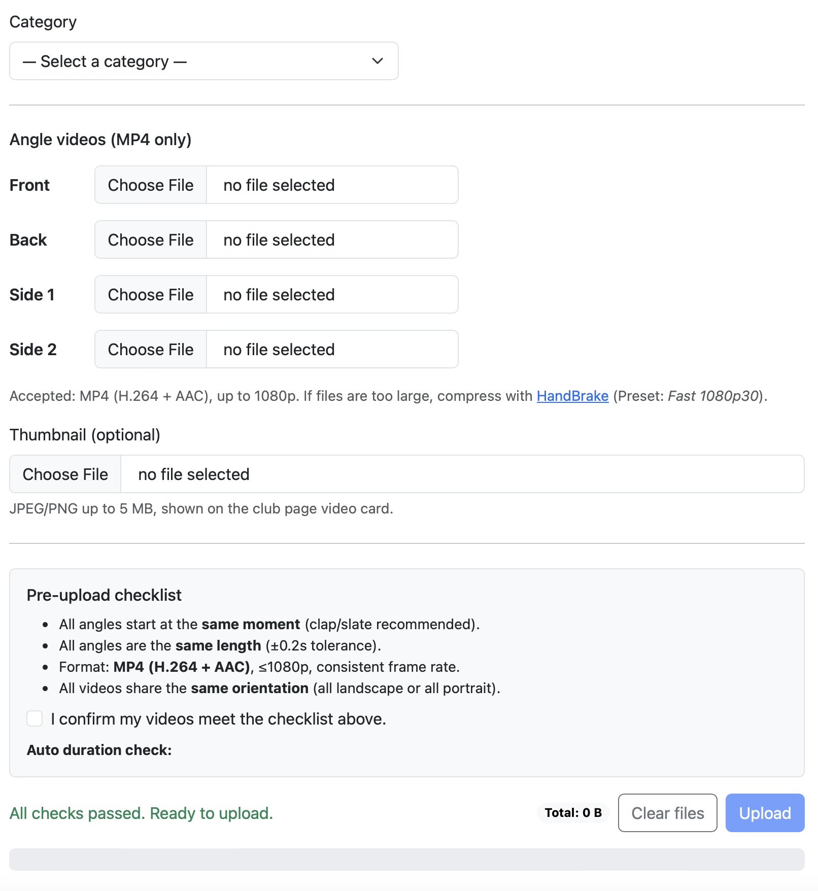 Only profile where to upload videos